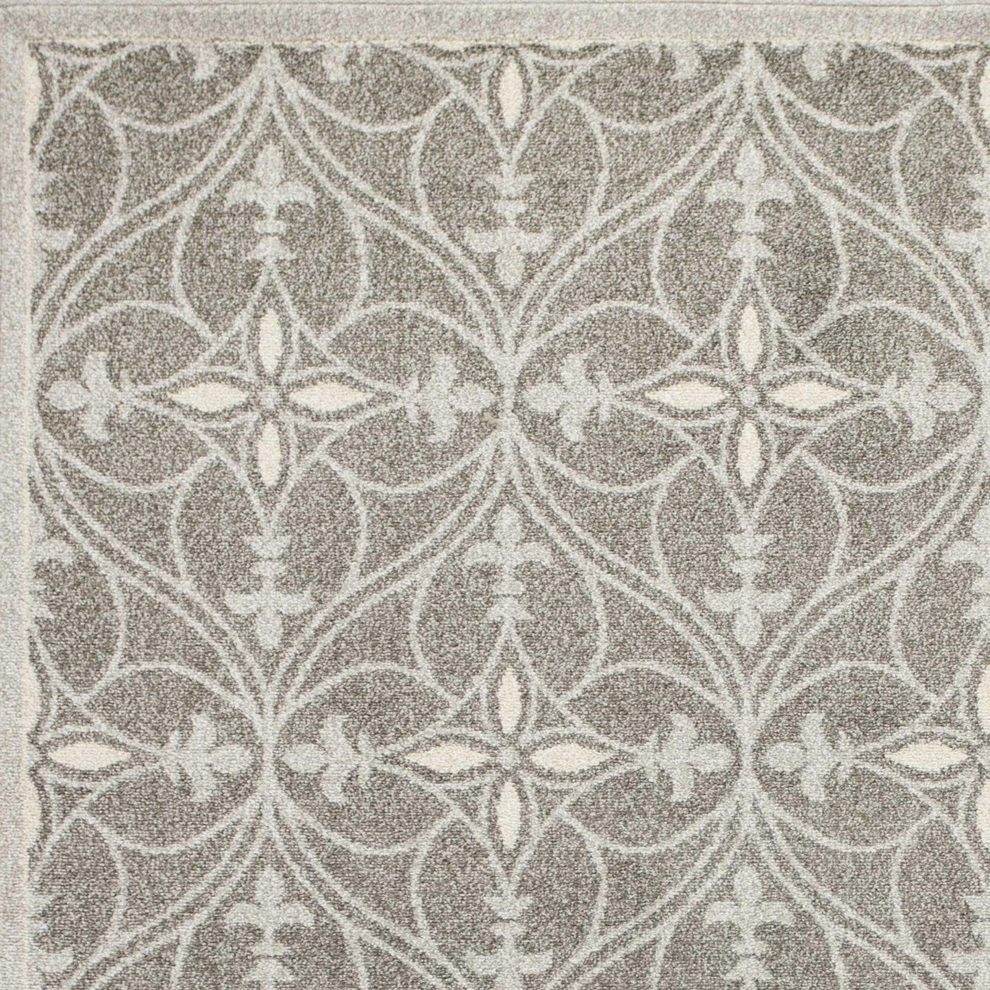 2'x4' Grey Machine Woven UV Treated Ogee Indoor Outdoor Accent Rug - AFS