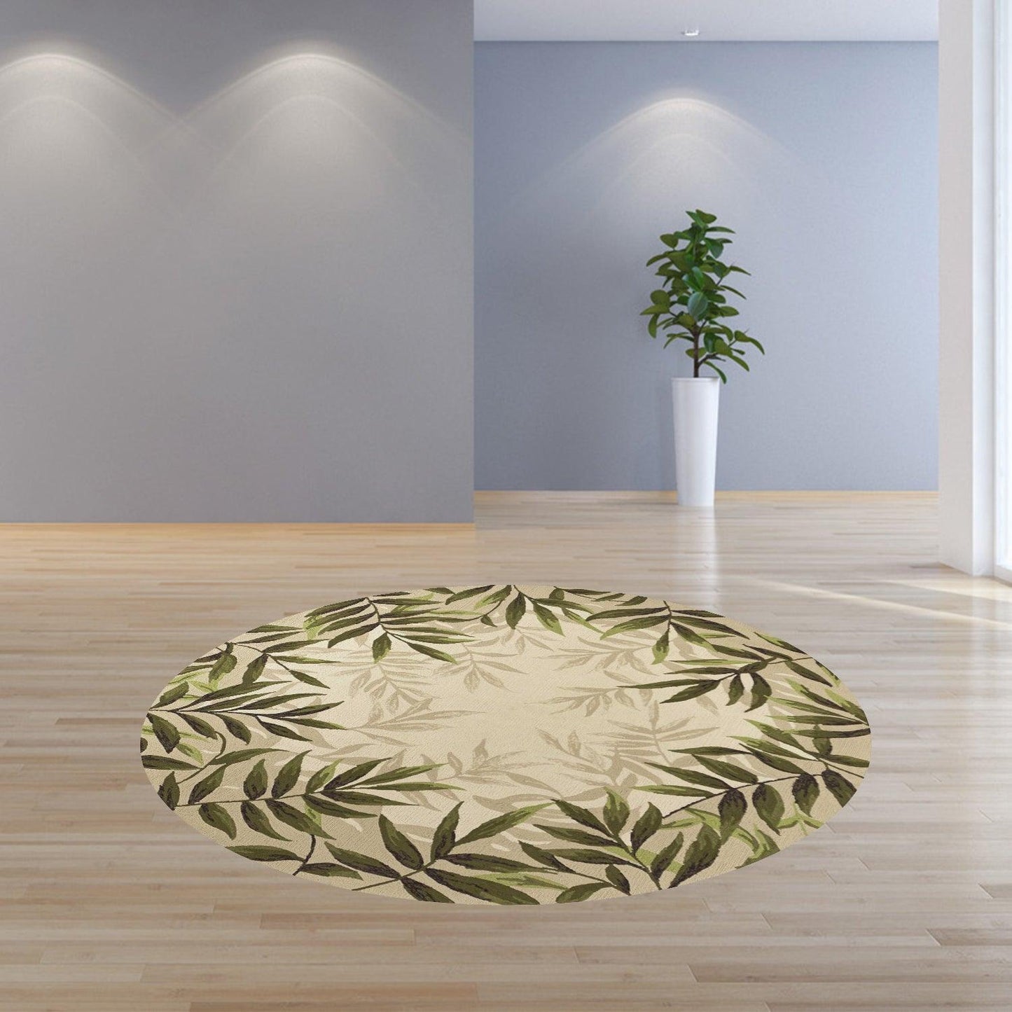 2'x3' Sand Beige Hand Hooked UV Treated Bordered Coastal Sea Grass Indoor Outdoor Accent Rug - AFS