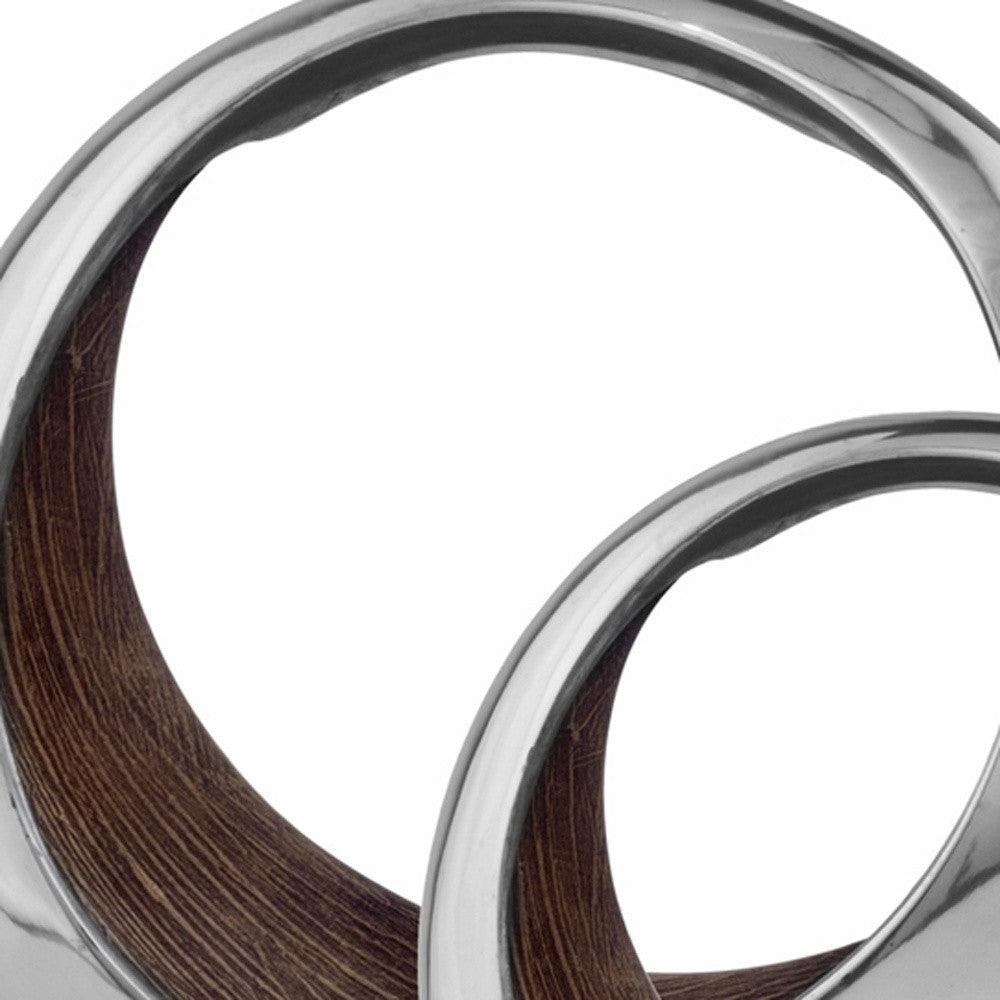 Buffed and Brown Bronze Two Tone Ring Threads Large Bowl - AFS