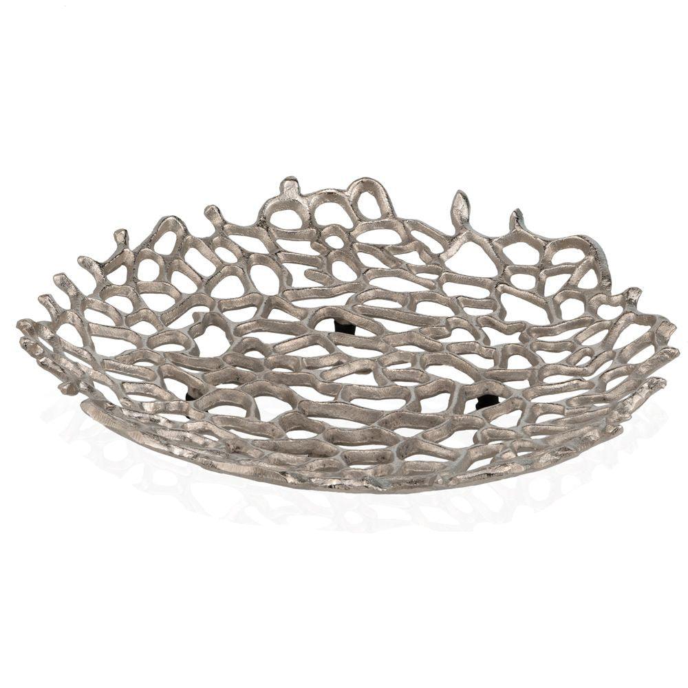 Modern Raw Silver Coral Centerpiece Plate - AFS