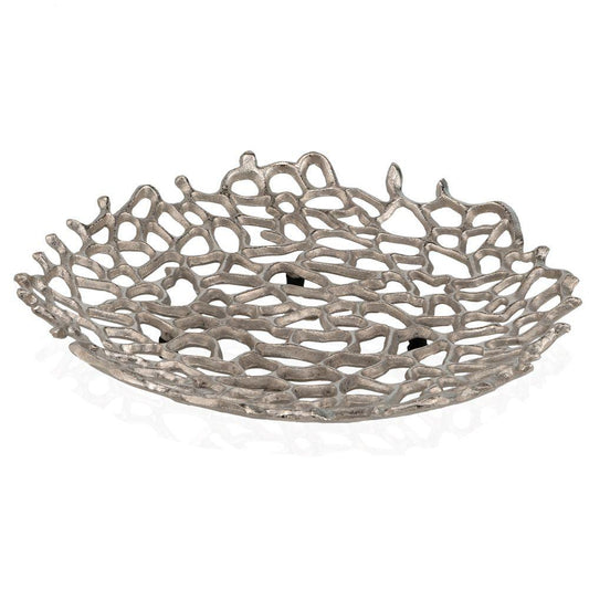 Modern Raw Silver Coral Centerpiece Plate - AFS