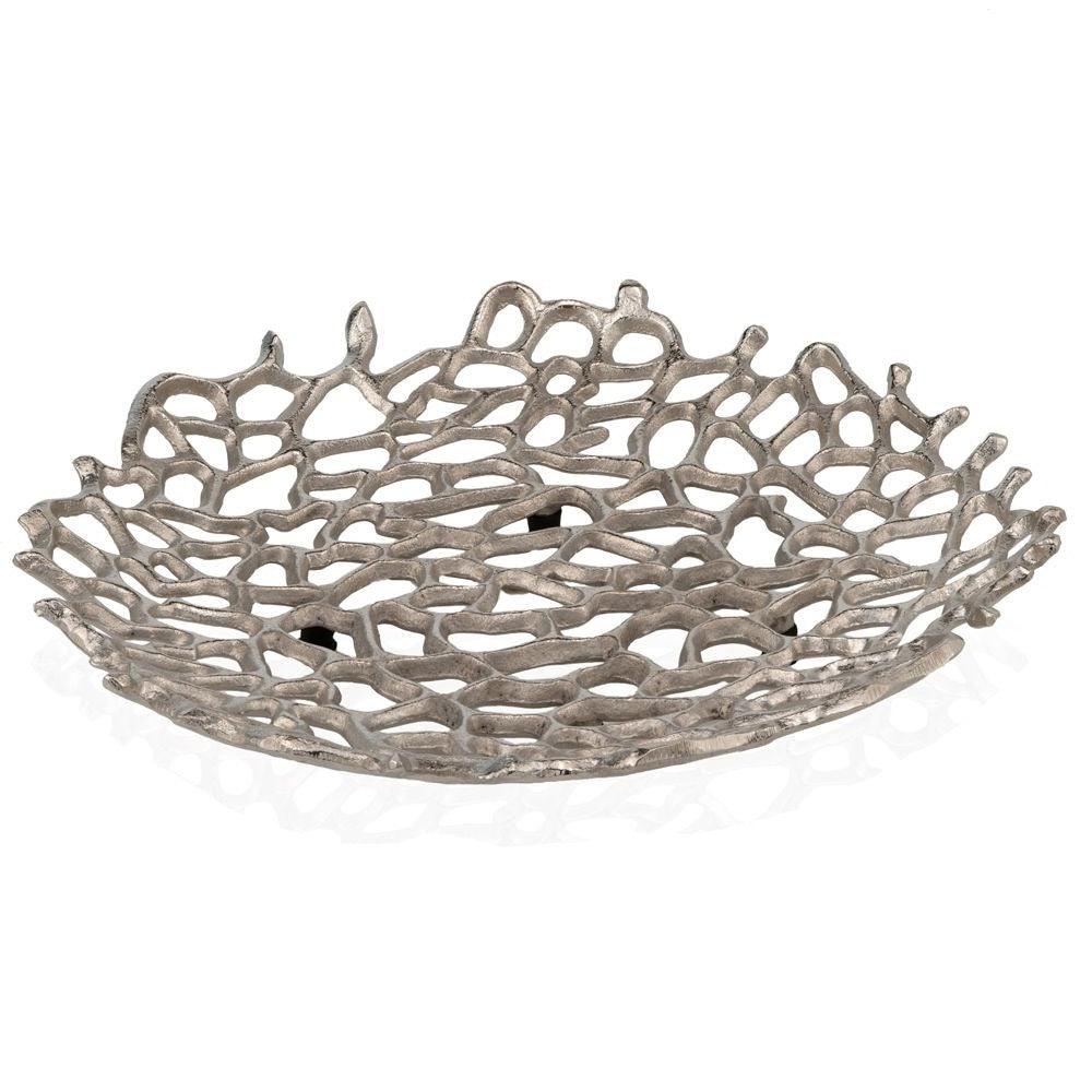 Modern Raw Silver Coral Centerpiece Plate - AFS