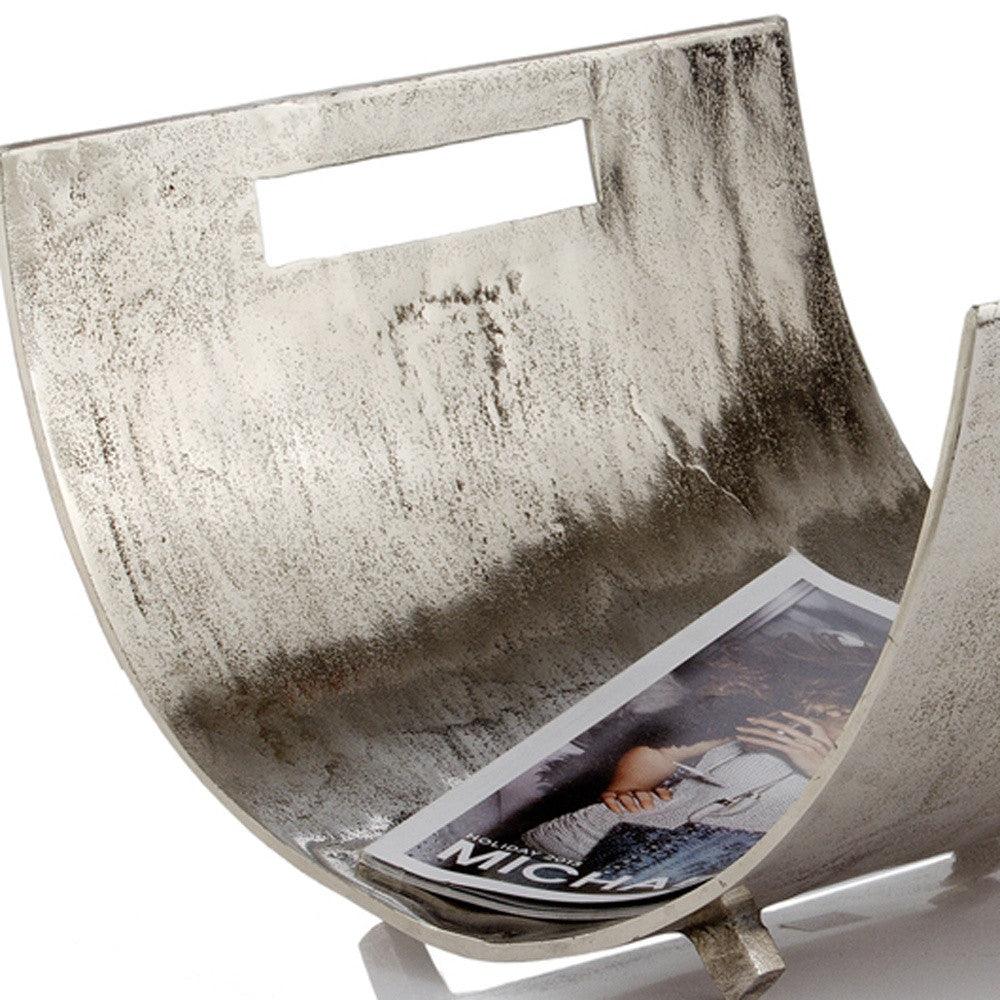 16.5" x 17" x 10" Raw Silver Magazine Basket - AFS