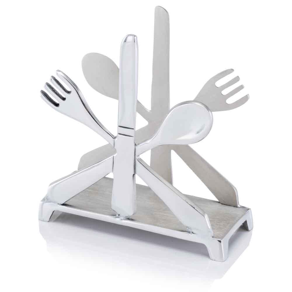 2" x 5.5" x 5.5" Buffed Cutlery Napkin Holder - AFS