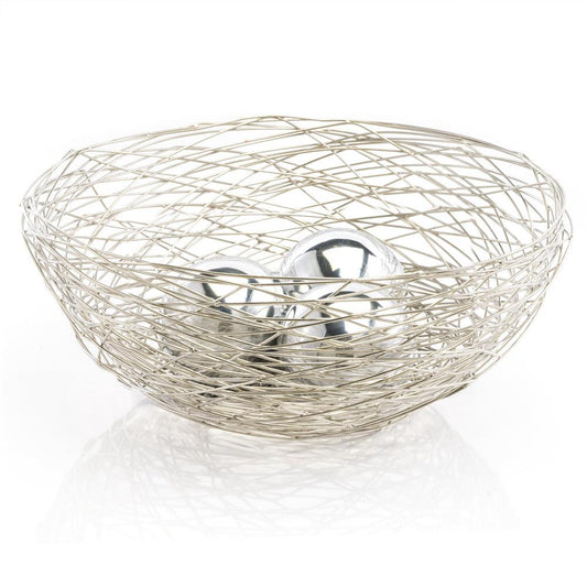 Abstract Silver Wire Centerpiece Bowl - AFS