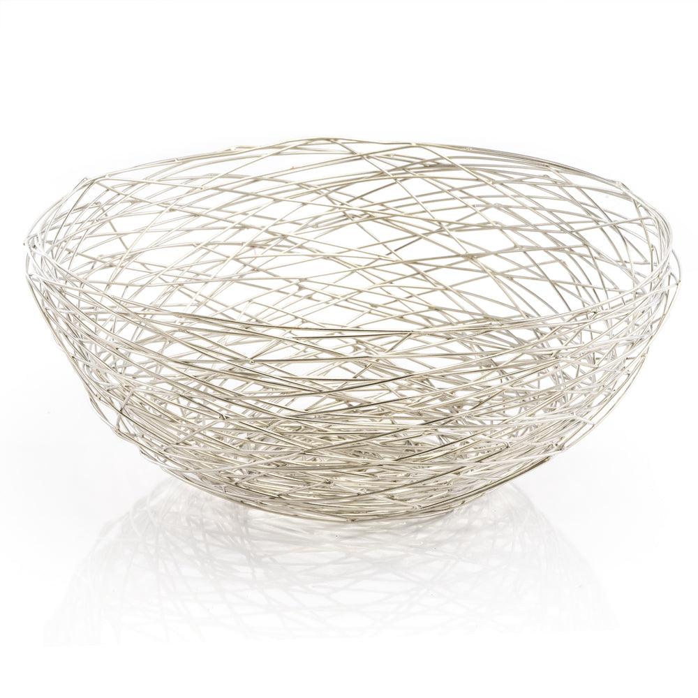 Abstract Silver Wire Centerpiece Bowl - AFS