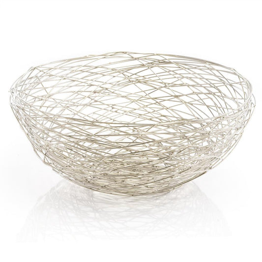 Abstract Silver Wire Centerpiece Bowl - AFS