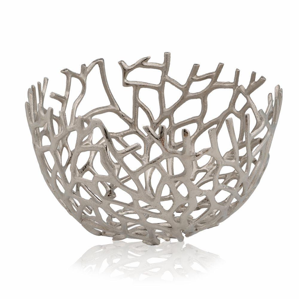 Round Silver Twigs Centerpiece Bowl - AFS