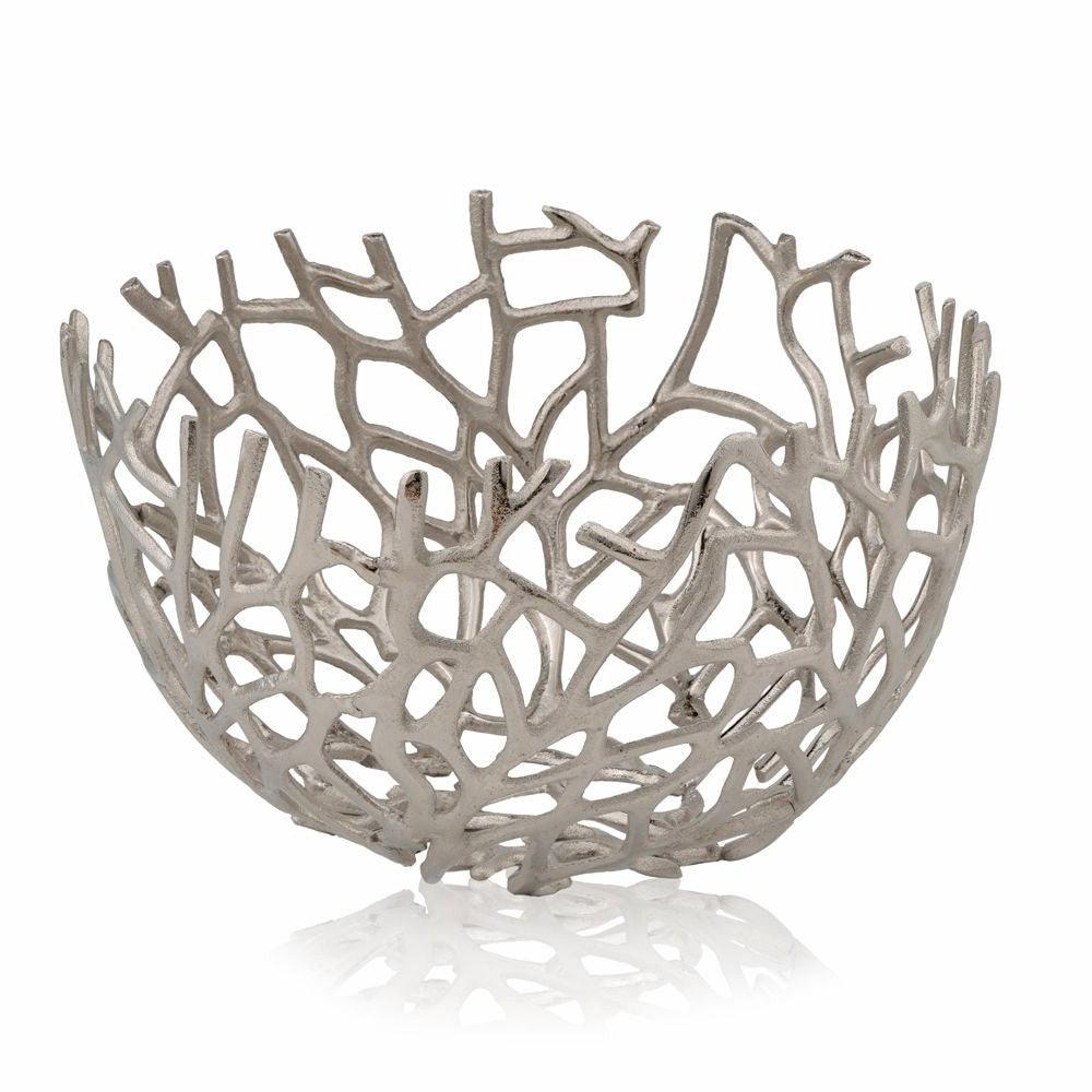 Round Silver Twigs Centerpiece Bowl - AFS