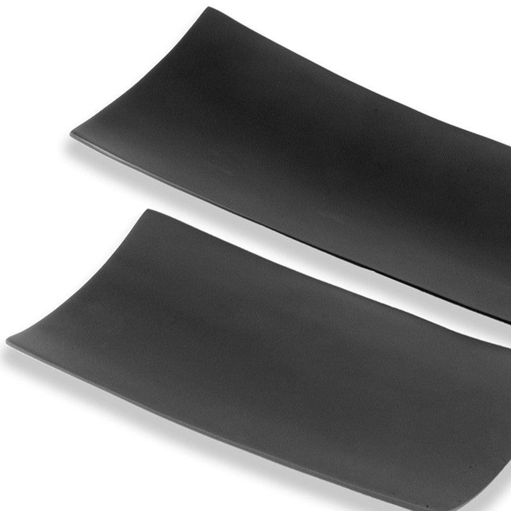 6" x 18" x 2" Black Long Trays Set of 2 - AFS