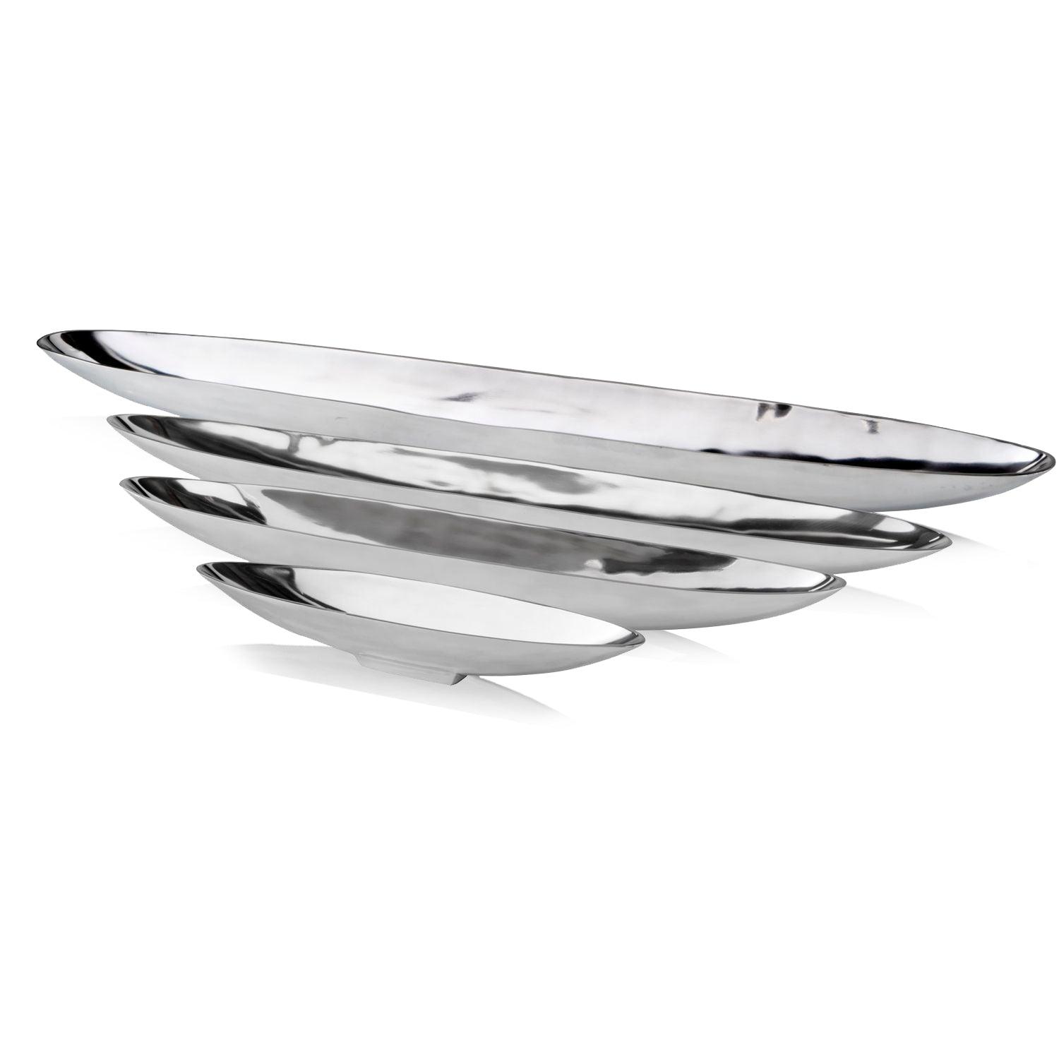 32" Contempo Shiny Silver Long Boat Tray - AFS