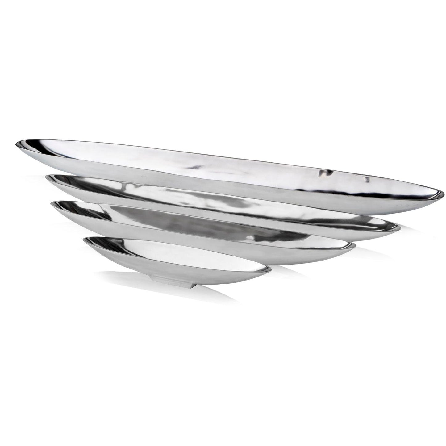 37" Contempo Shiny Silver Large Long Boat Tray - AFS