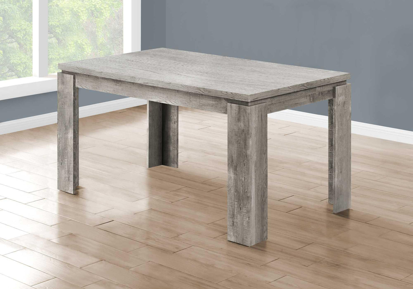 35.5" x 59" x 30.5" Grey Reclaimed Wood Look Dining Table - AFS