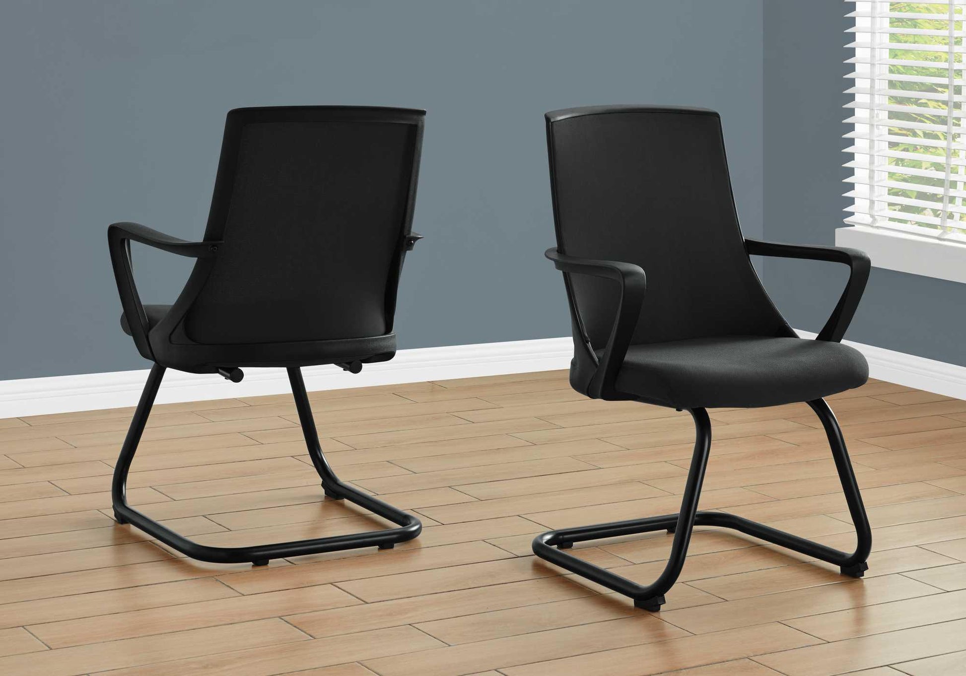 21" X 21" X 35" Black Mesh and Mid Back Office Chair - Set of 2 - AFS