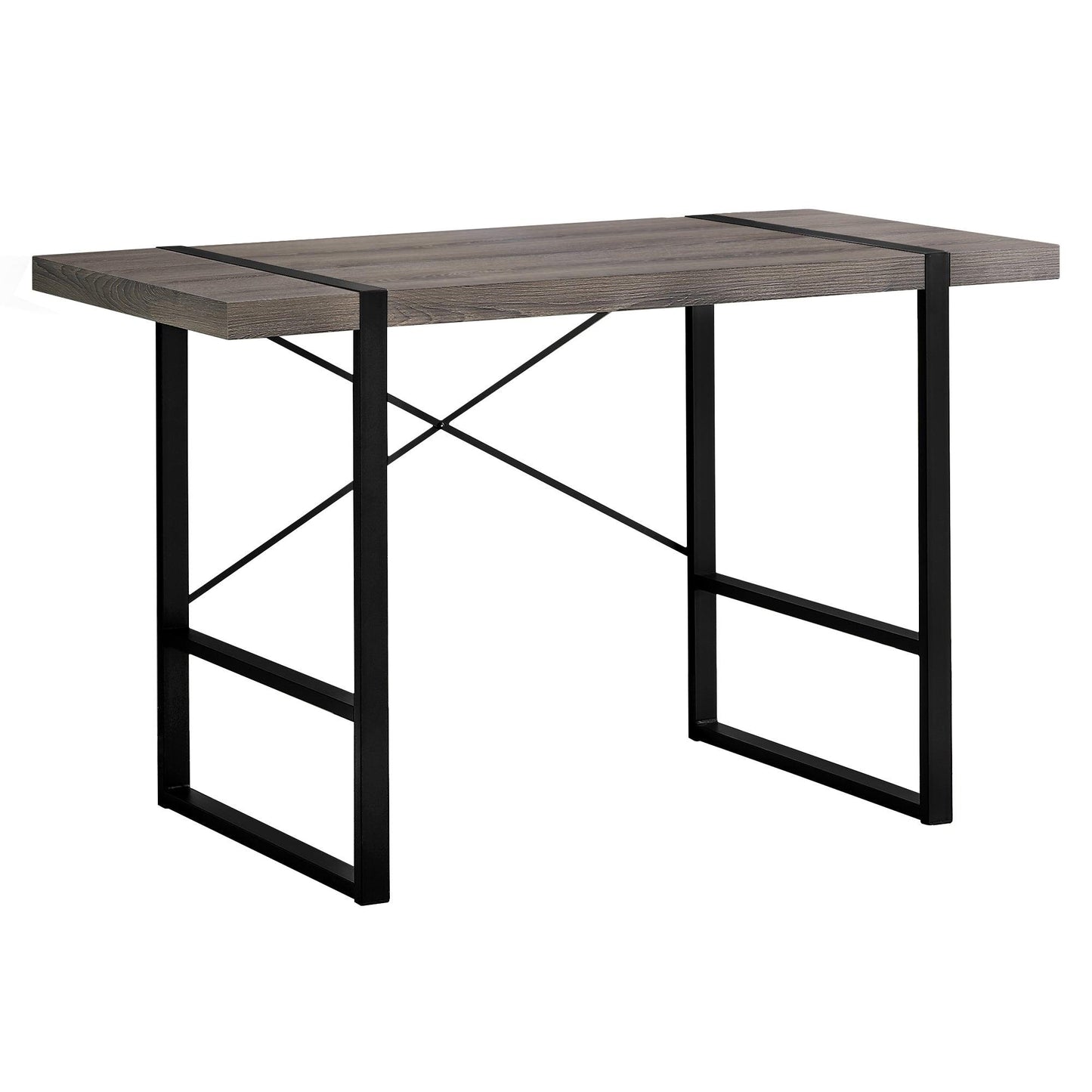 23.75" x 49" x 30" Dark TaupeBlack Metal Computer Desk - AFS