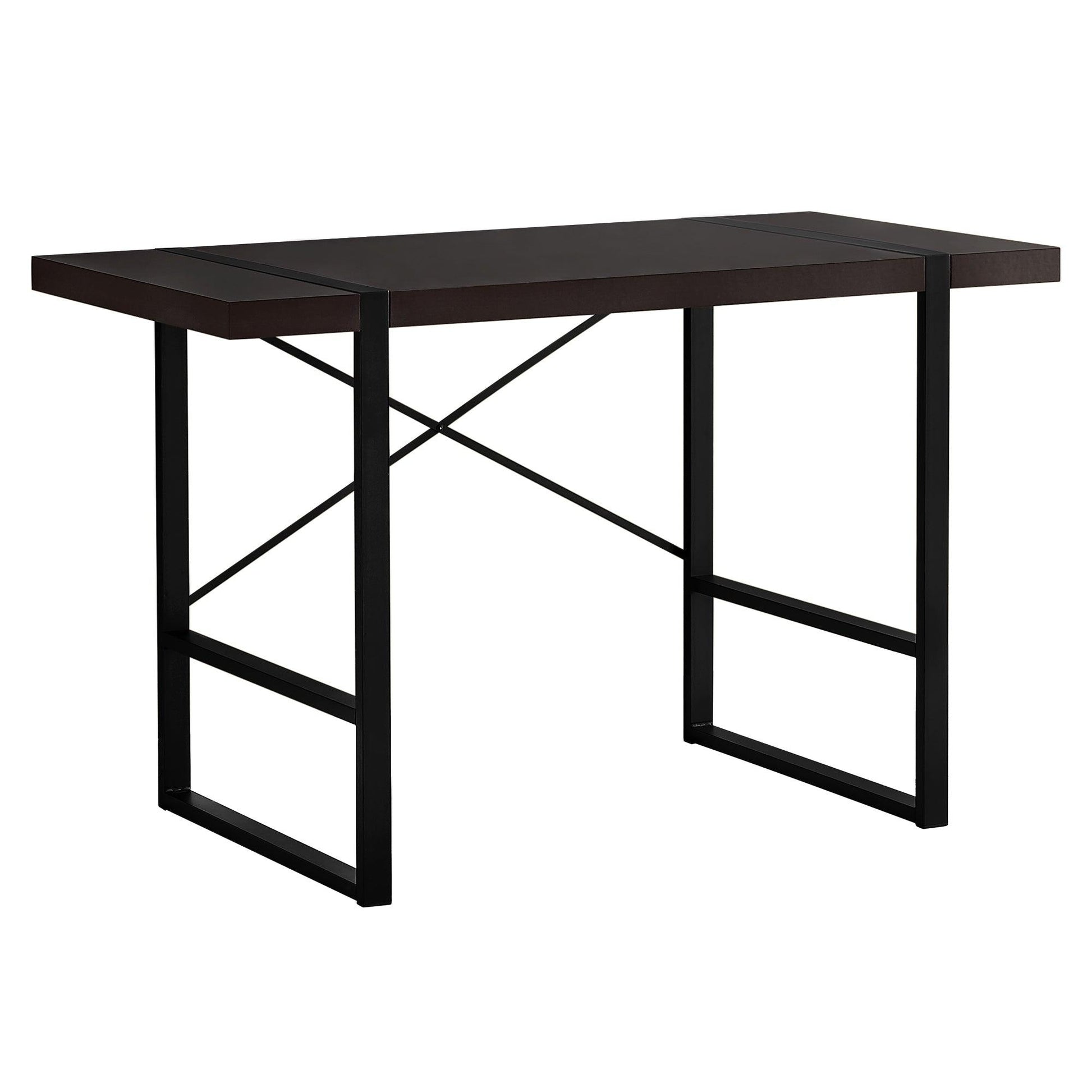 23.75" x 49" x 30" CappuccinoBlack Metal Computer Desk - AFS