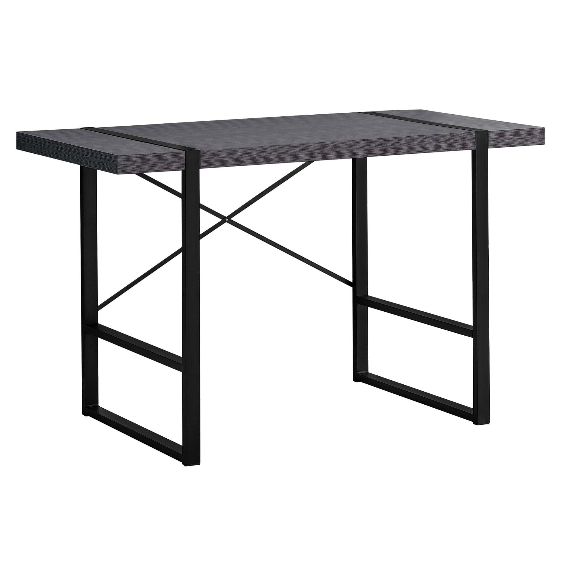 23.75" x 49" x 30" GreyBlack Metal Computer Desk - AFS