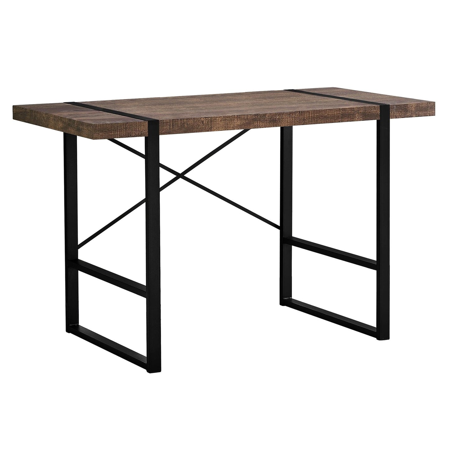 23.75" x 49" x 30" Brown Black Reclaimed Wood Metal Computer Desk - AFS