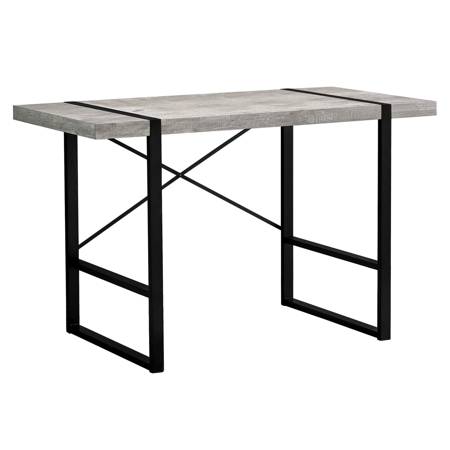 23.75" x 49" x 30" GreyBlack Reclaimed Wood Metal Computer Desk - AFS