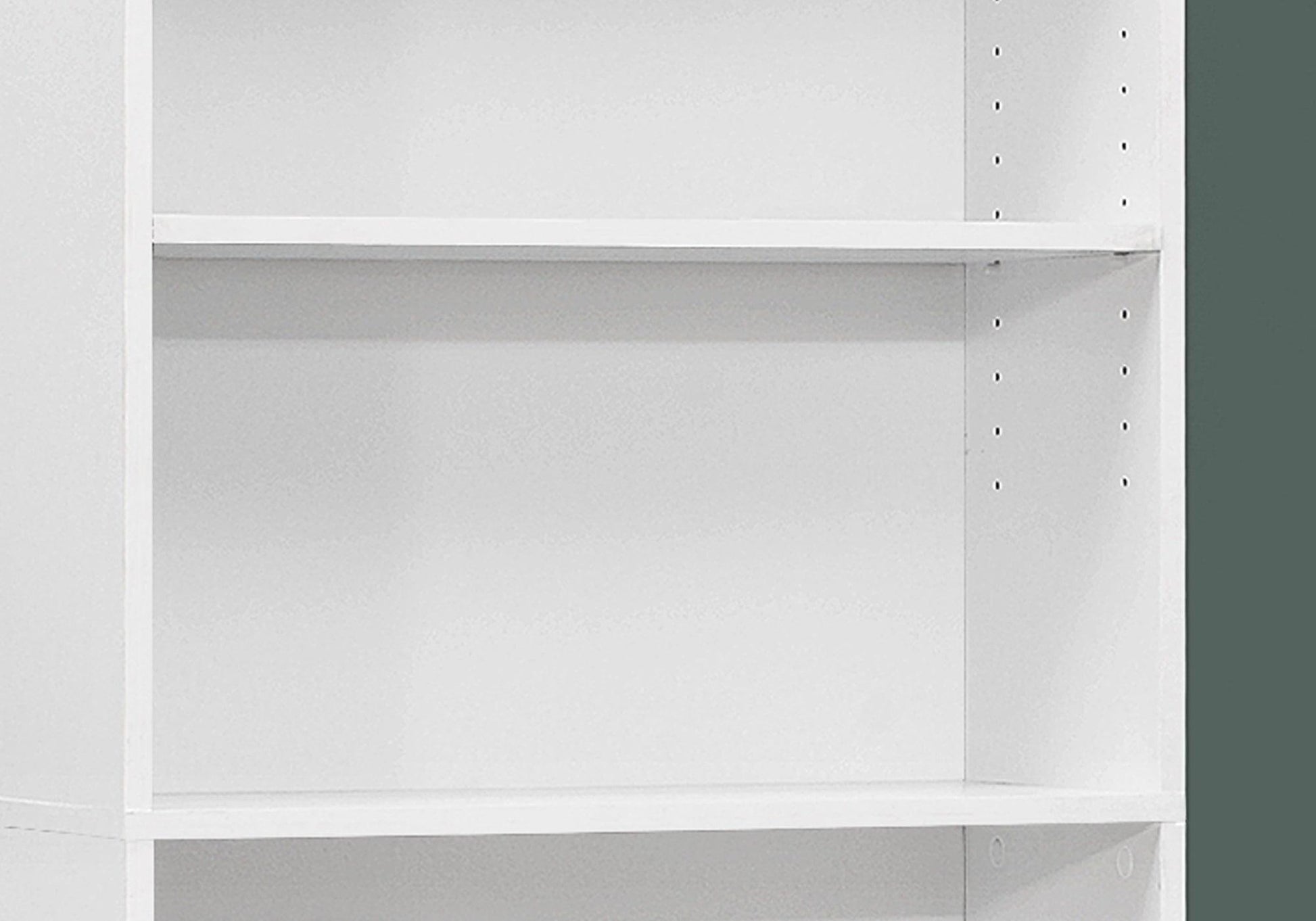 11.75" x 24.75" x 71.25" White 5 Shelves Bookcase - AFS