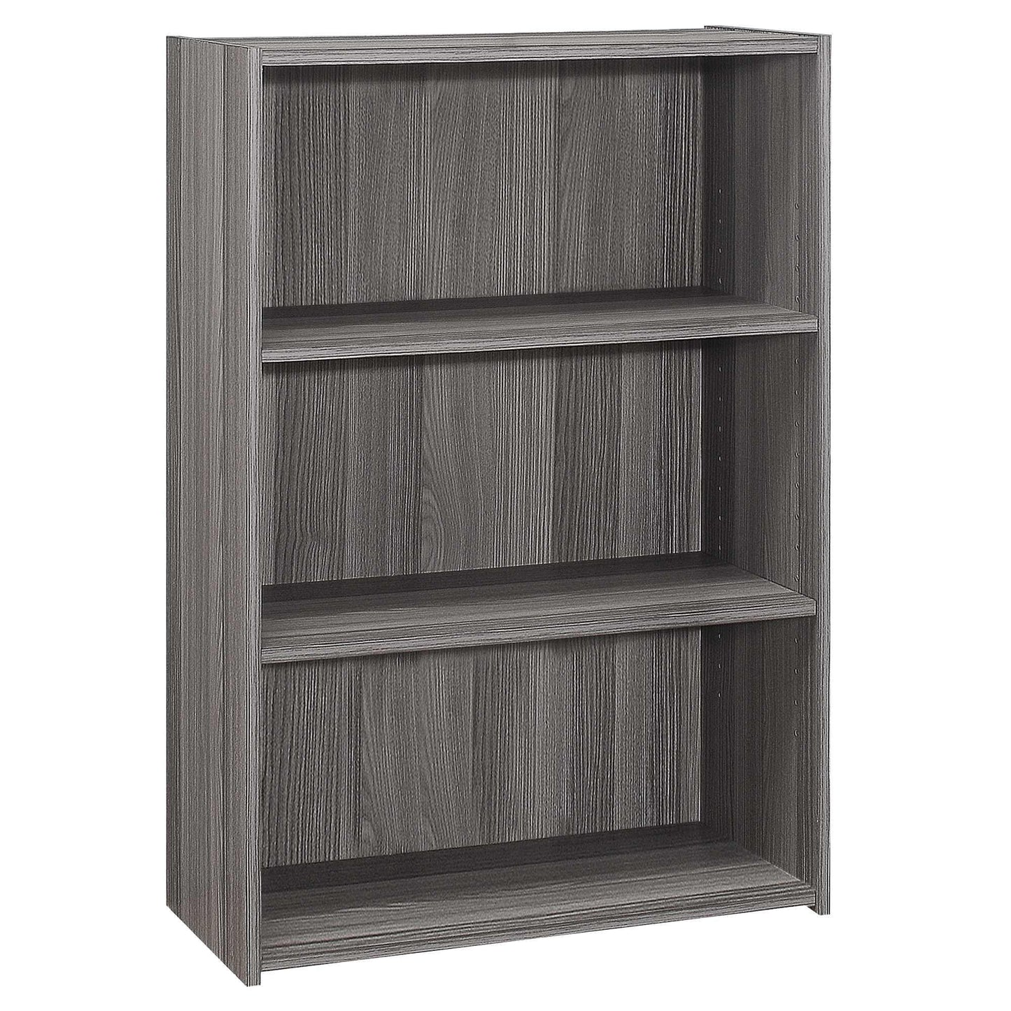 11.75" x 24.75" x 35.5" Grey 3 Shelves Bookcase - AFS