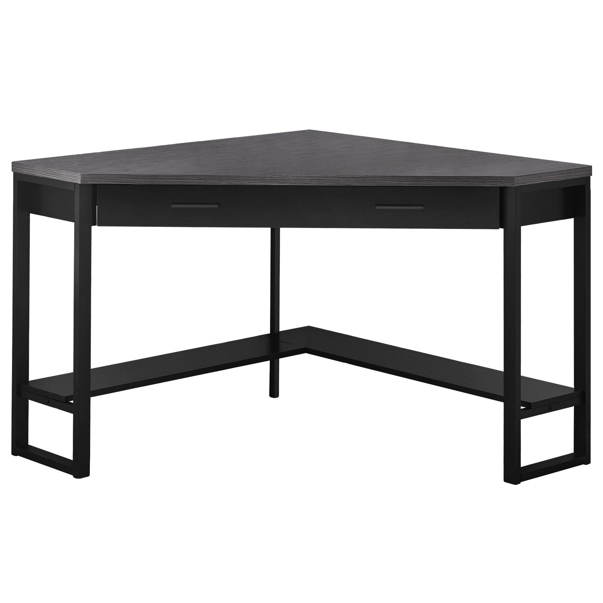 Black and Grey Top Corner Computer Desk - AFS