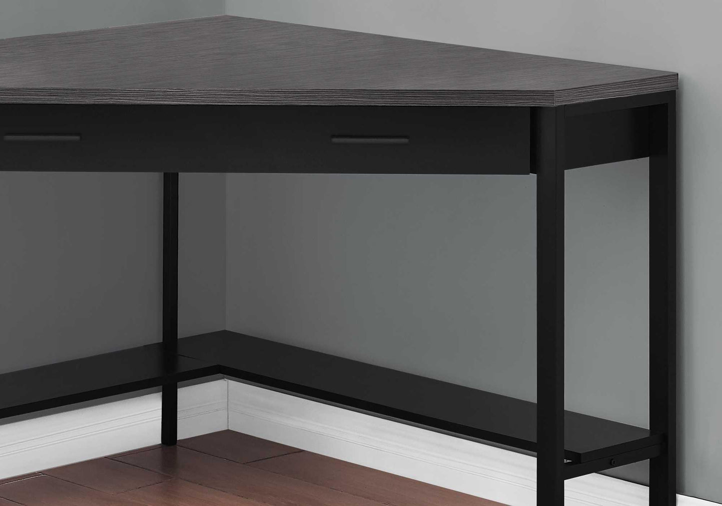 Black and Grey Top Corner Computer Desk - AFS