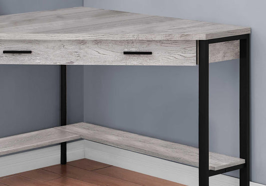 42" x 42" x 30" Grey Reclaimed Wood Corner Computer Desk - AFS