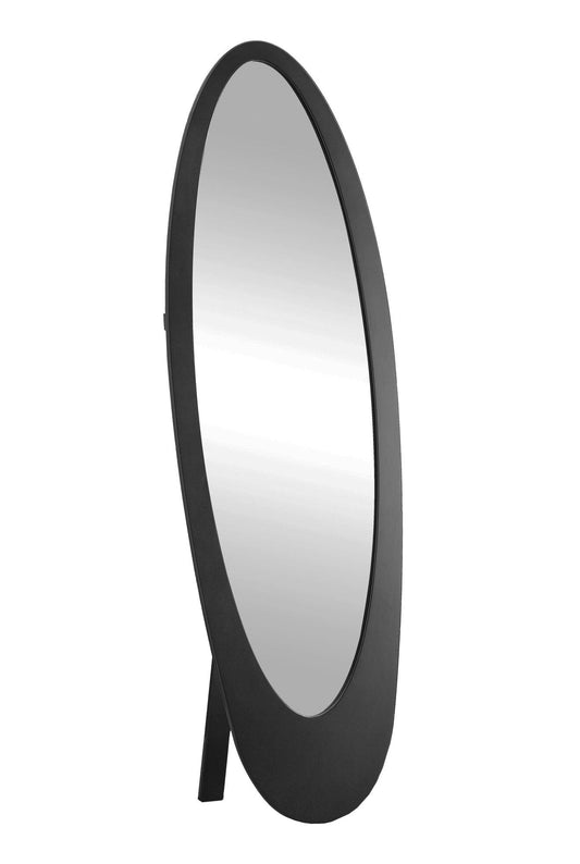 18.5" x 18.75" x 59" Black Oval Frame Mirror - AFS