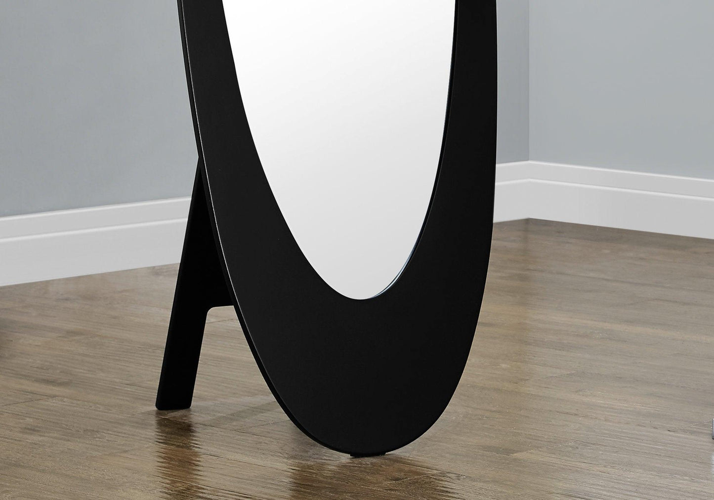 18.5" x 18.75" x 59" Black Oval Frame Mirror - AFS