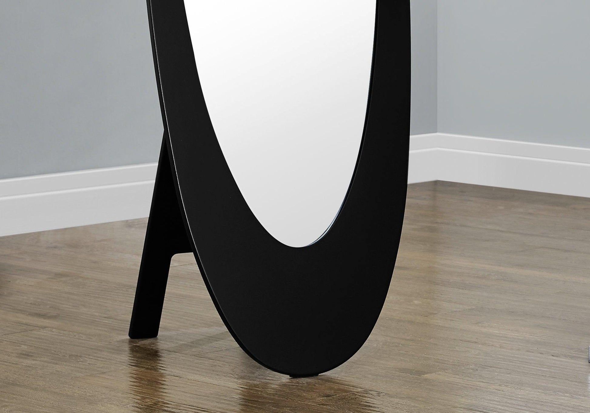 18.5" x 18.75" x 59" Black Oval Frame Mirror - AFS