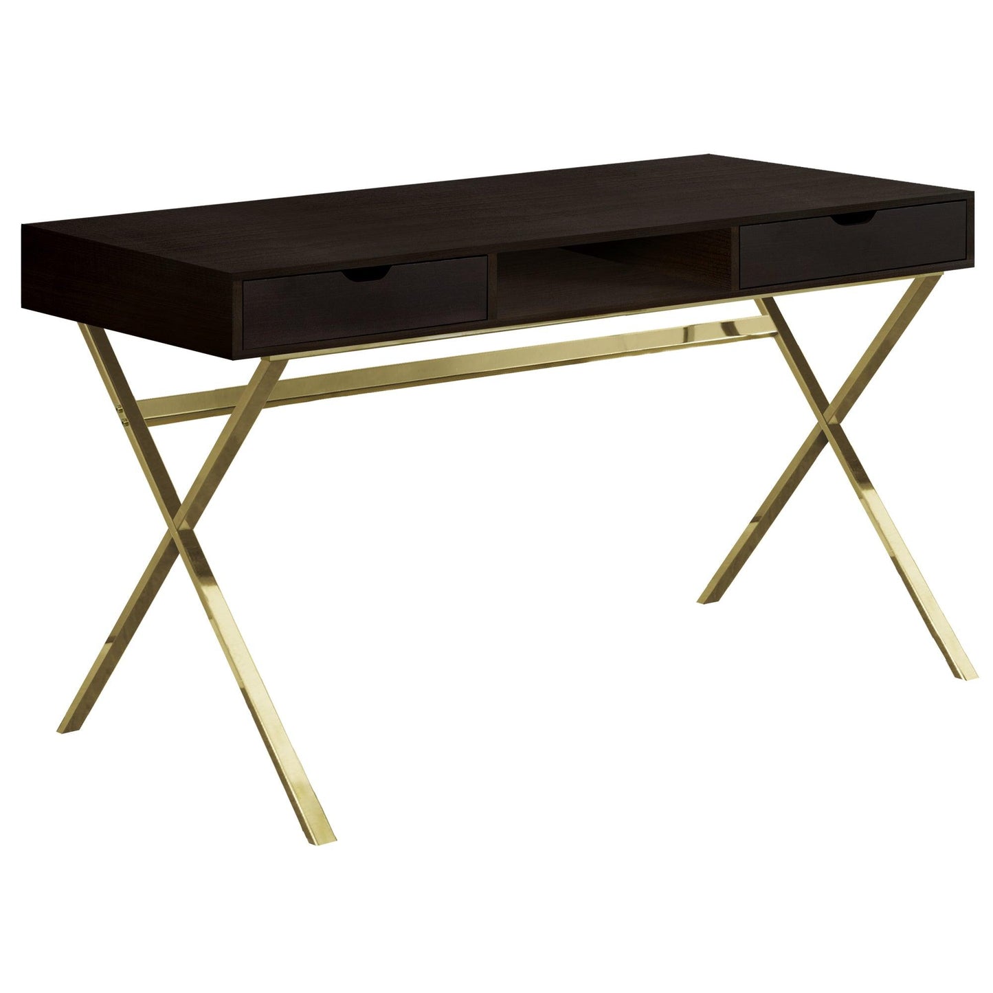 23.75" x 47.25" x 29.25" CappuccinoGold Metal Computer Desk - AFS