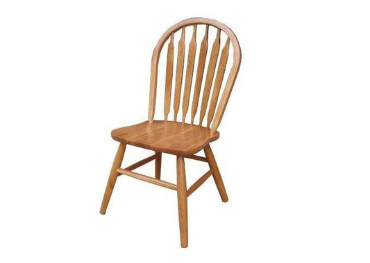 Rustic Oak Slat Back Hardwood Dining or Side Chair - AFS