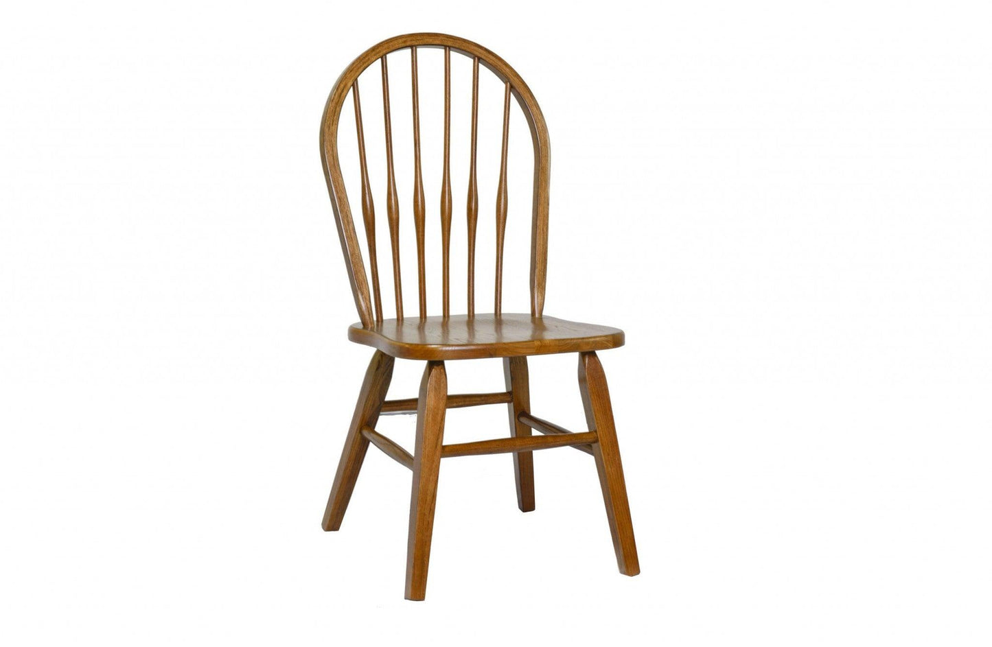 Rounded Back Burnished Brown Hardwood Dining or Side Chair - AFS