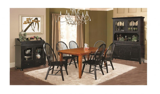 Rustic Modern Warm Tobacco Brown Hardwood Dining Table - AFS