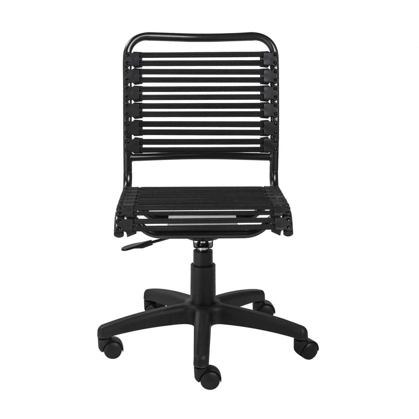 Black Flat Bungie Cord Low Back Rolling Office Chair - AFS