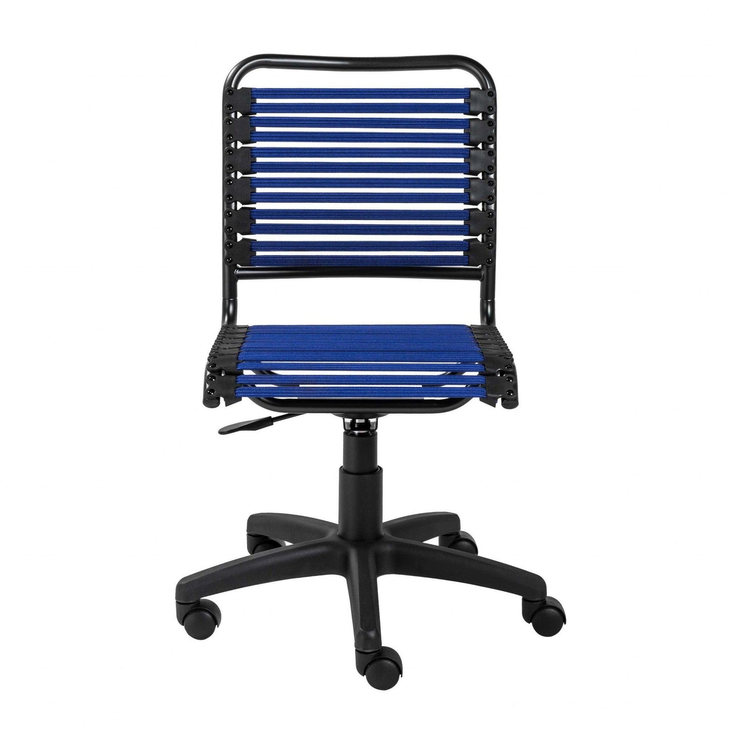 Blue Flat Bungie Cord Low Back Rolling Office Chair - AFS