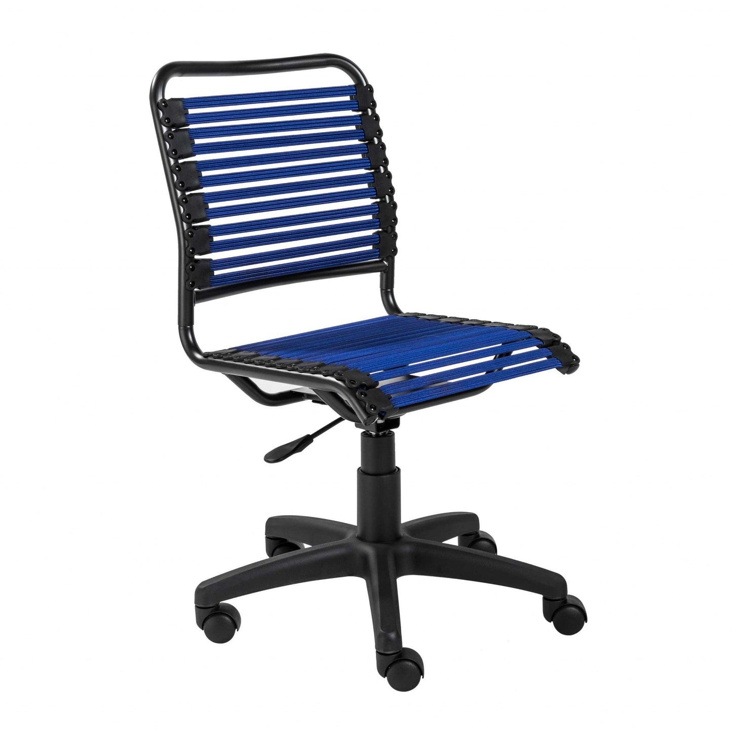 Blue Flat Bungie Cord Low Back Rolling Office Chair - AFS