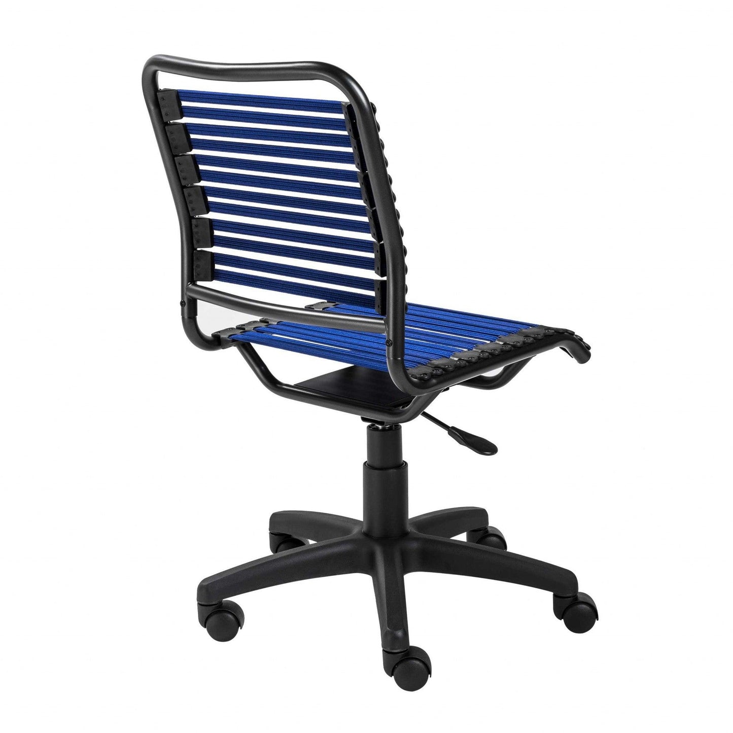 Blue Flat Bungie Cord Low Back Rolling Office Chair - AFS