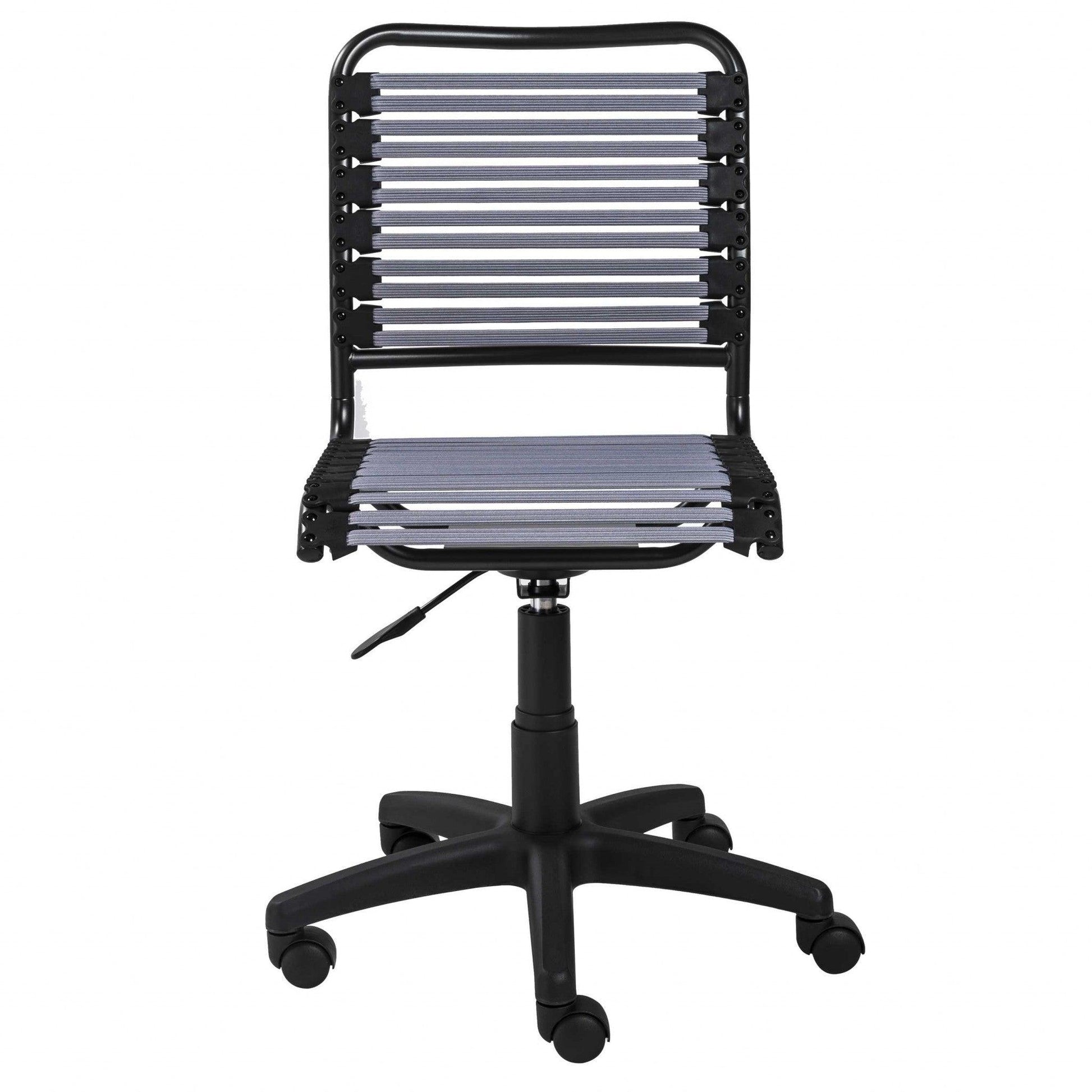 Gray Flat Bungie Cord Low Back Rolling Office Chair - AFS