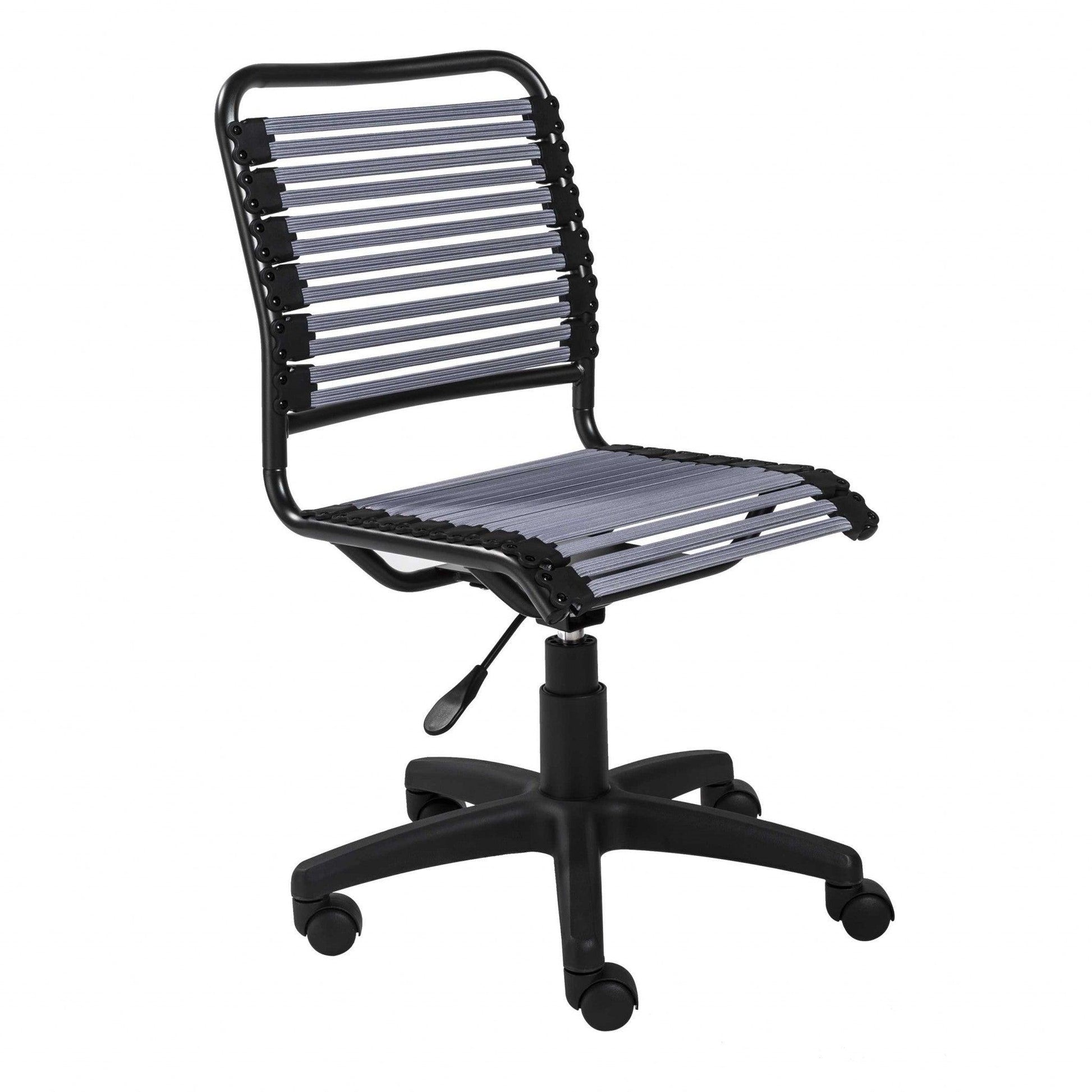 Gray Flat Bungie Cord Low Back Rolling Office Chair - AFS