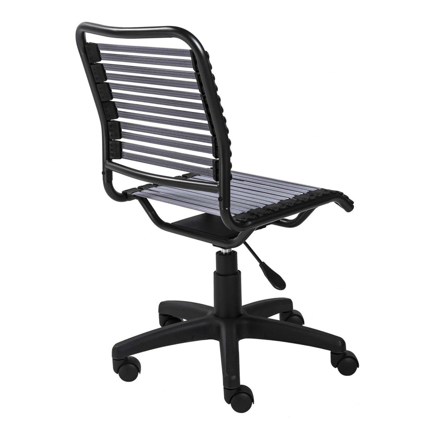 Gray Flat Bungie Cord Low Back Rolling Office Chair - AFS