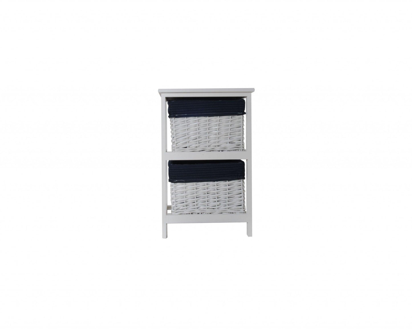 12.5" x 16" x 25" White Blue Portable 2 Drawers - AFS