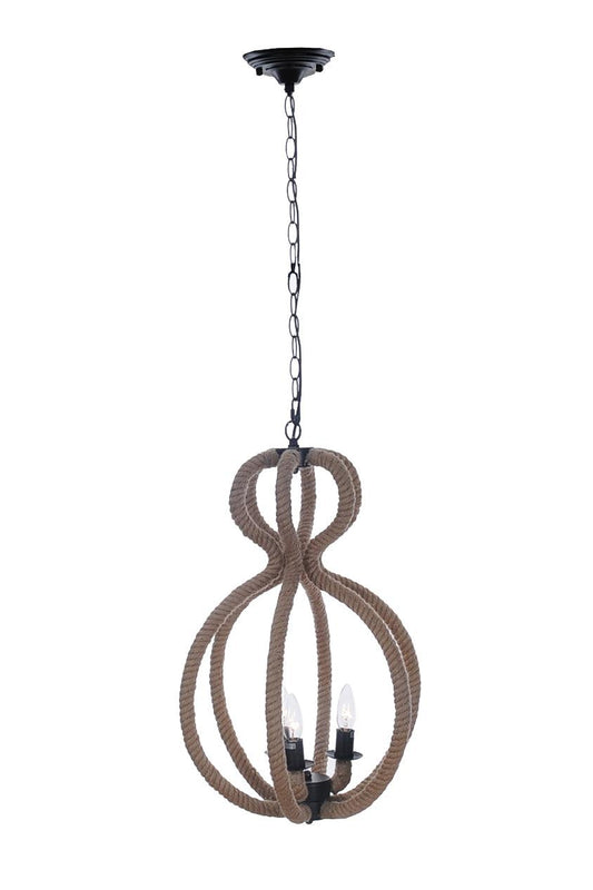 15" x 15" x 47.5" 3 BulbsRope Pendant Lamp - AFS