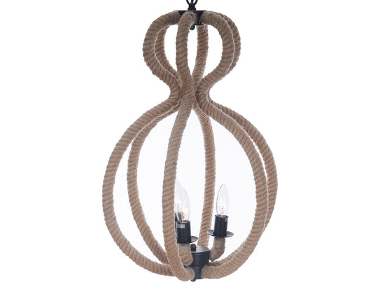 15" x 15" x 47.5" 3 BulbsRope Pendant Lamp - AFS