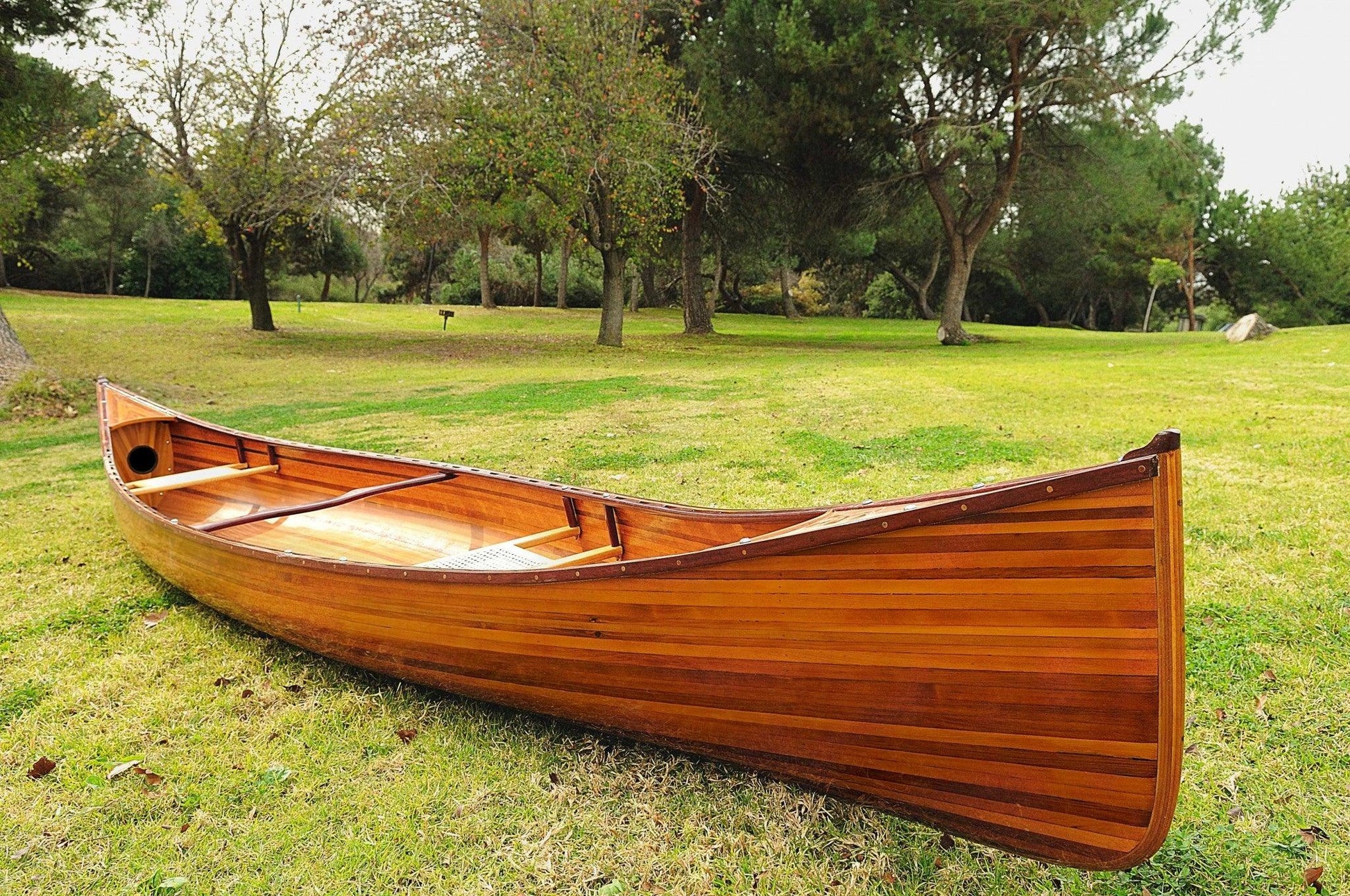 35.5" x 216" x 27" Wooden Canoe - AFS