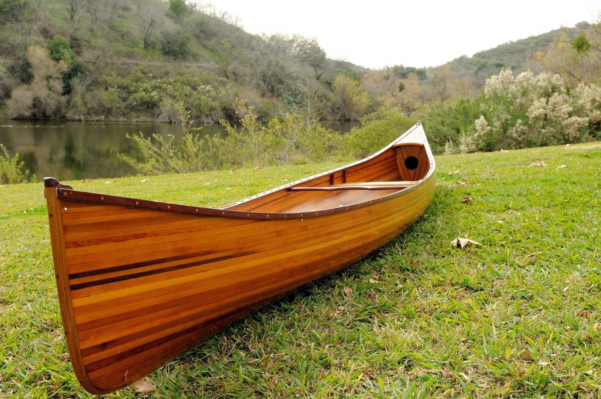 31.5" x 187.5" x 24" Wooden Canoe - AFS