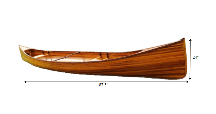 31.5" x 187.5" x 24" Wooden Canoe - AFS