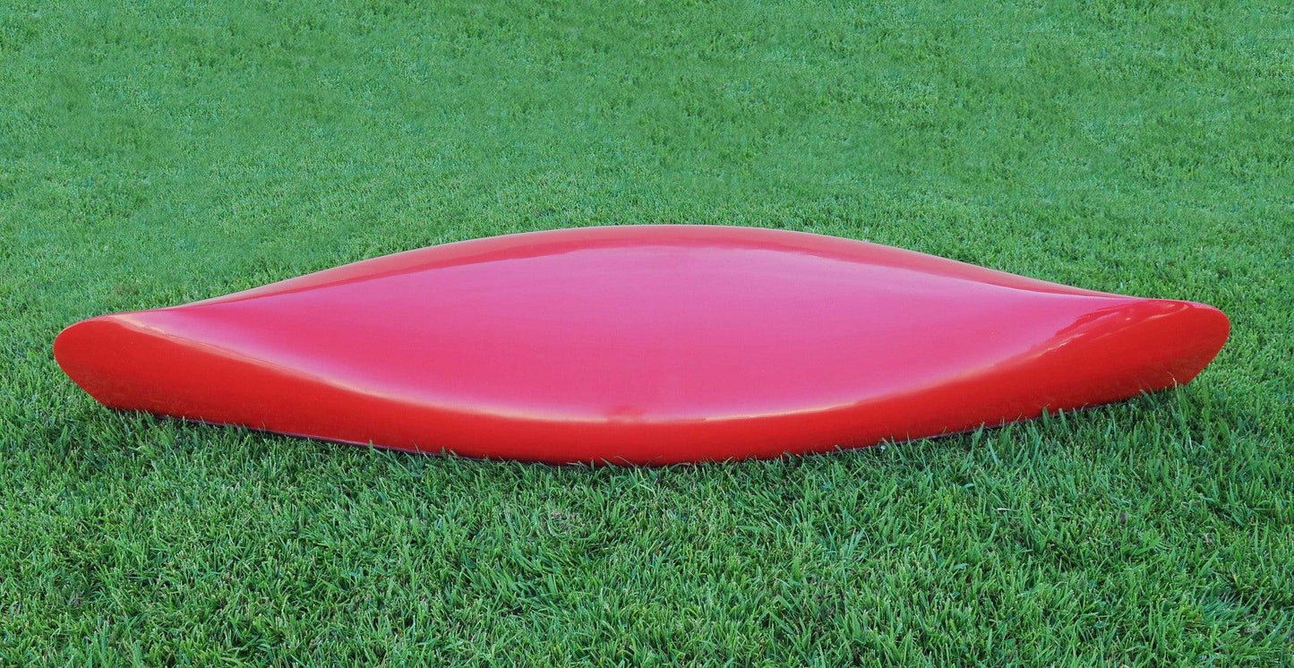 26.5" x 117" x 20" Red Wooden Canoe With Ribs Curved Bow - AFS