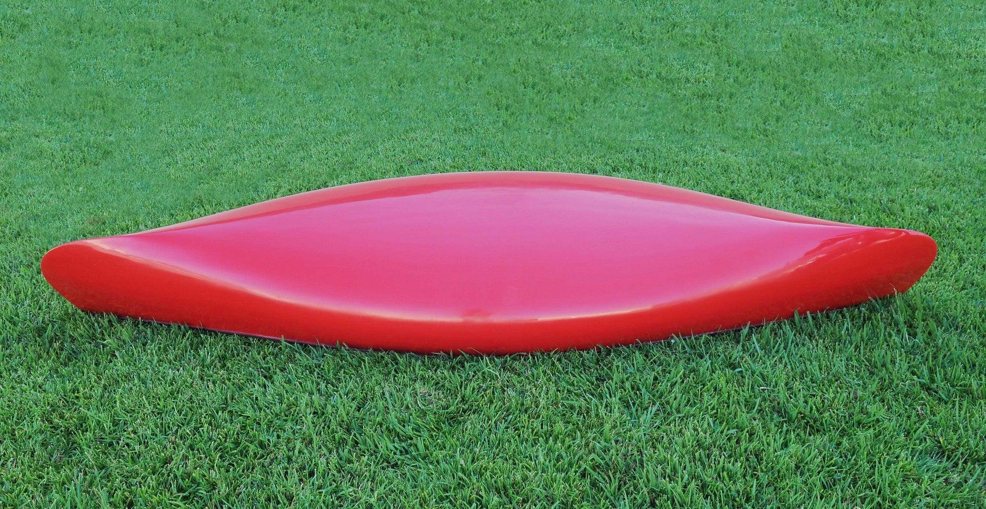 26.5" x 117" x 20" Red Wooden Canoe With Ribs Curved Bow - AFS